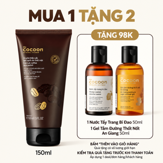 Cà phê Đắk Lắk làm sạch da chết mặt 150ml [Mua 1 tặng 2, đến khi hết hàng]
