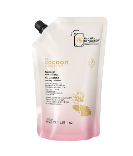 Túi Refill sữa rửa mặt sen Hậu Giang 500ml - Ảnh 3