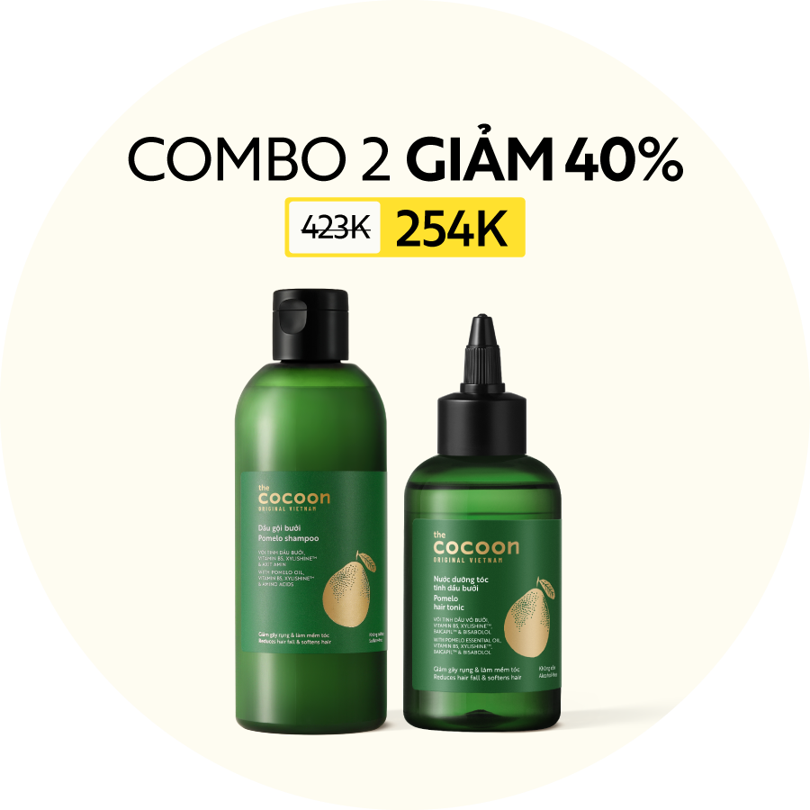 Combo Dầu gội bưởi không sulfate 310ml + nước dưỡng tóc tinh dầu bưởi 140ml