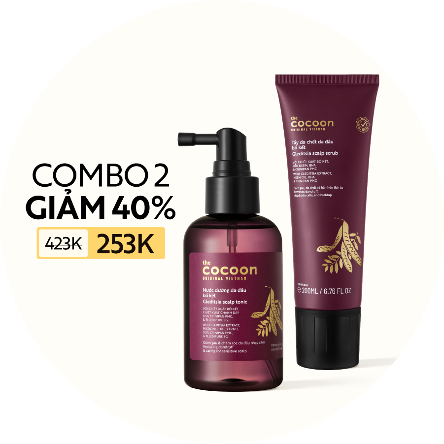 Combo Tẩy da chết da đầu bồ kết 200ml & Nước dưỡng da đầu bồ kết 140ml