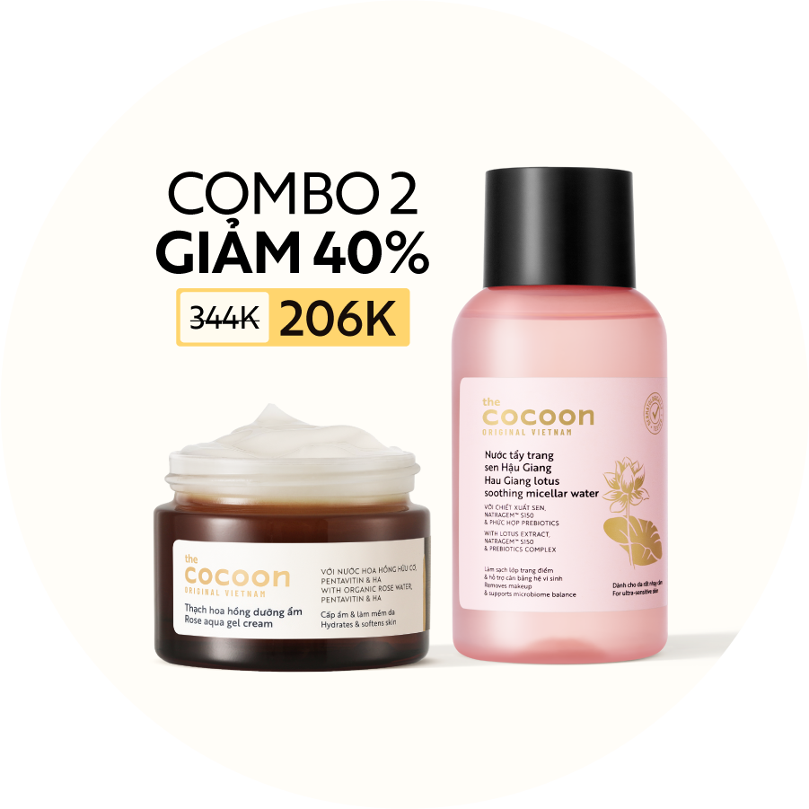 Combo Nước tẩy trang sen Hậu Giang 140ml & Thạch hoa hồng 30ml
