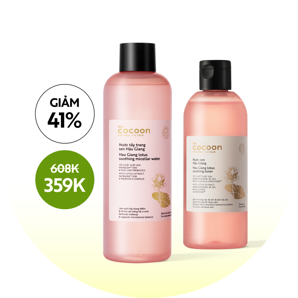 Combo Nước tẩy trang sen Hậu Giang 500ml + Nước sen Hậu Giang 310ml